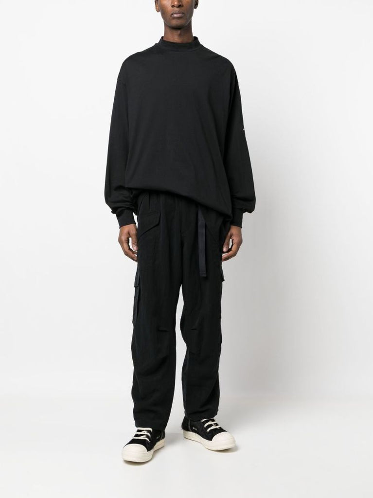 Black Utility Straight Cargo Trousers
