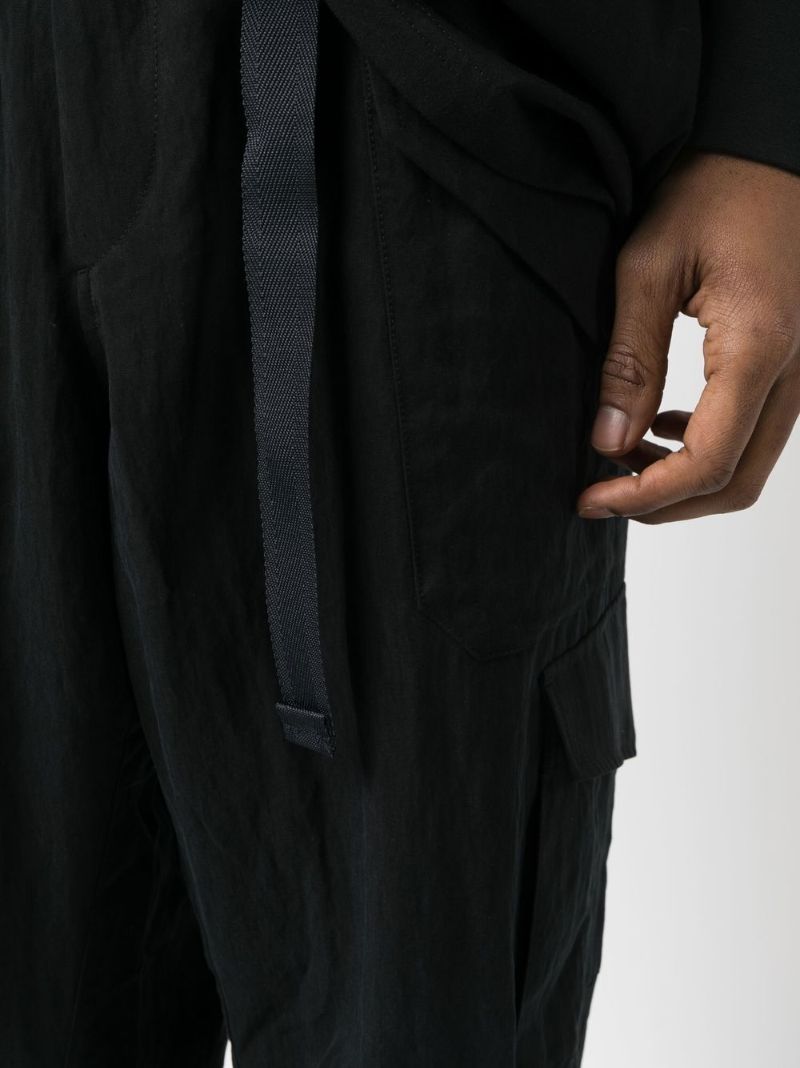 Black Utility Straight Cargo Trousers