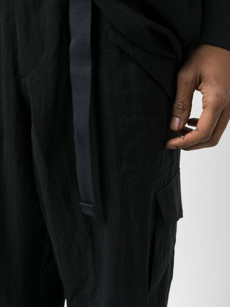 Black Utility Straight Cargo Trousers