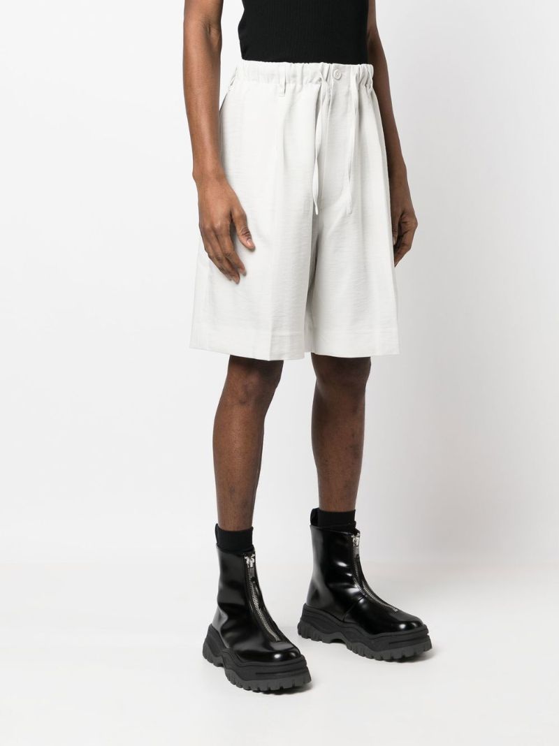 White Side-stripe Cotton Shorts