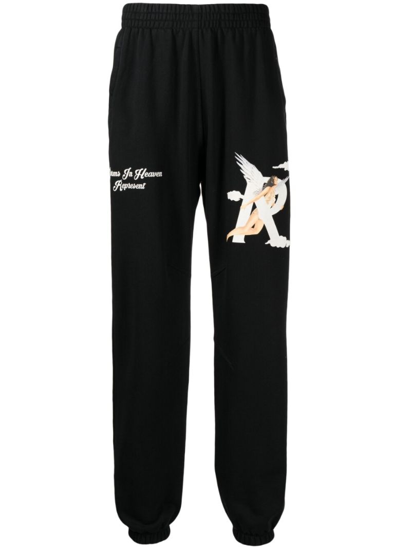 Black Cotton Storms in Heaven Track Pants