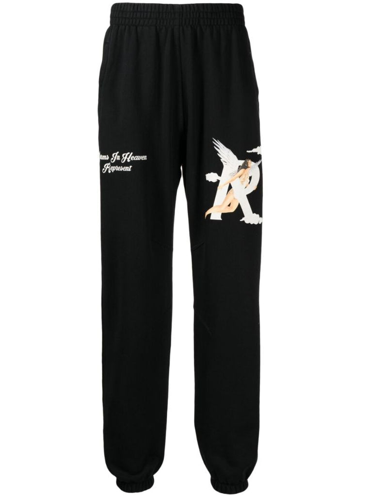 Black Cotton Storms in Heaven Track Pants