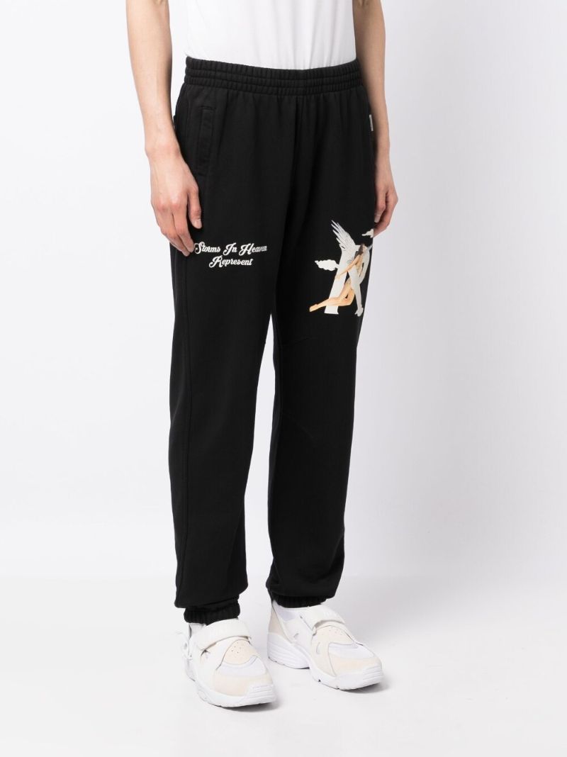 Black Cotton Storms in Heaven Track Pants