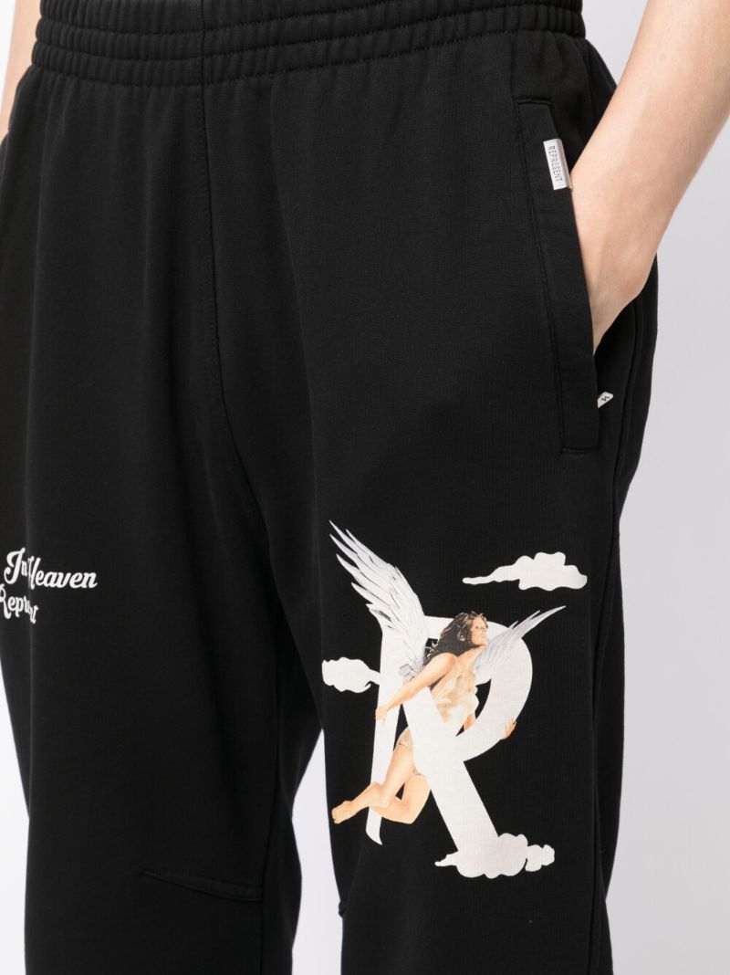 Black Cotton Storms in Heaven Track Pants