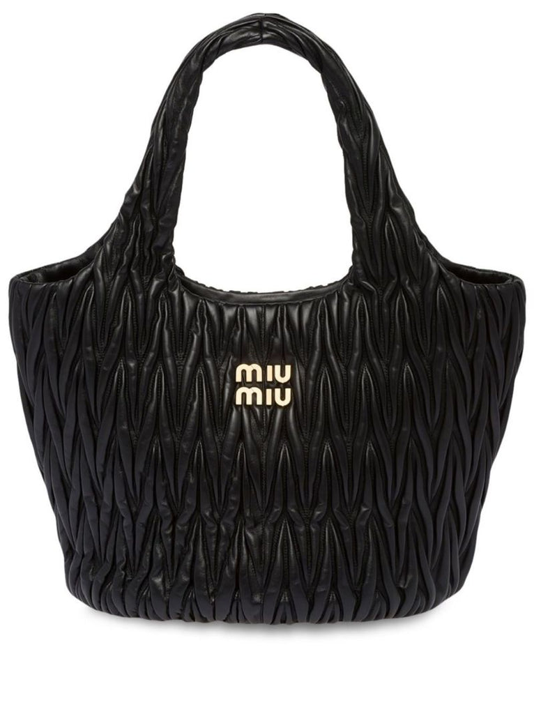 Black Wander Logo Plaque Tote Bag