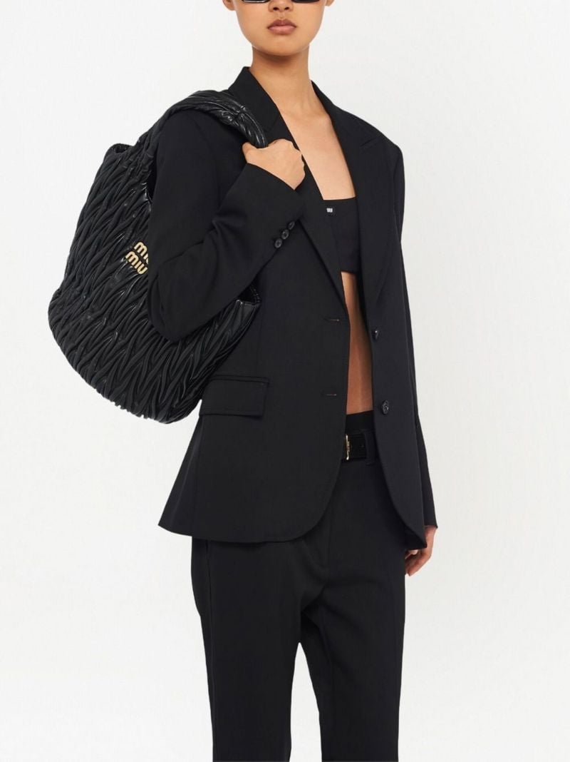 Black Wander Logo Plaque Tote Bag