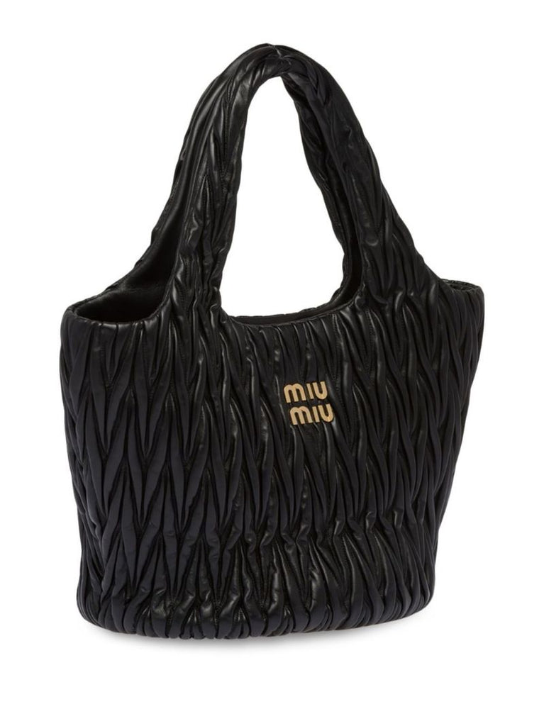 Black Wander Logo Plaque Tote Bag