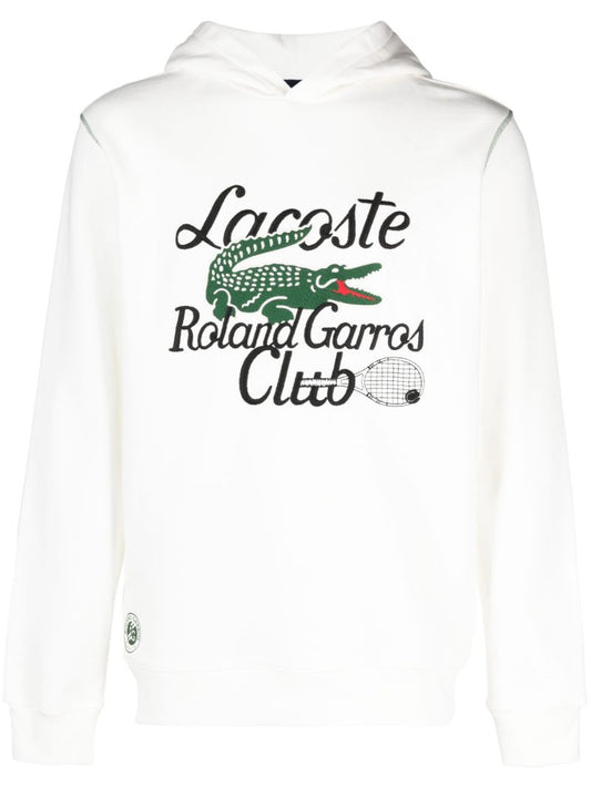 X Roland Garros White Embroidered Hoodie