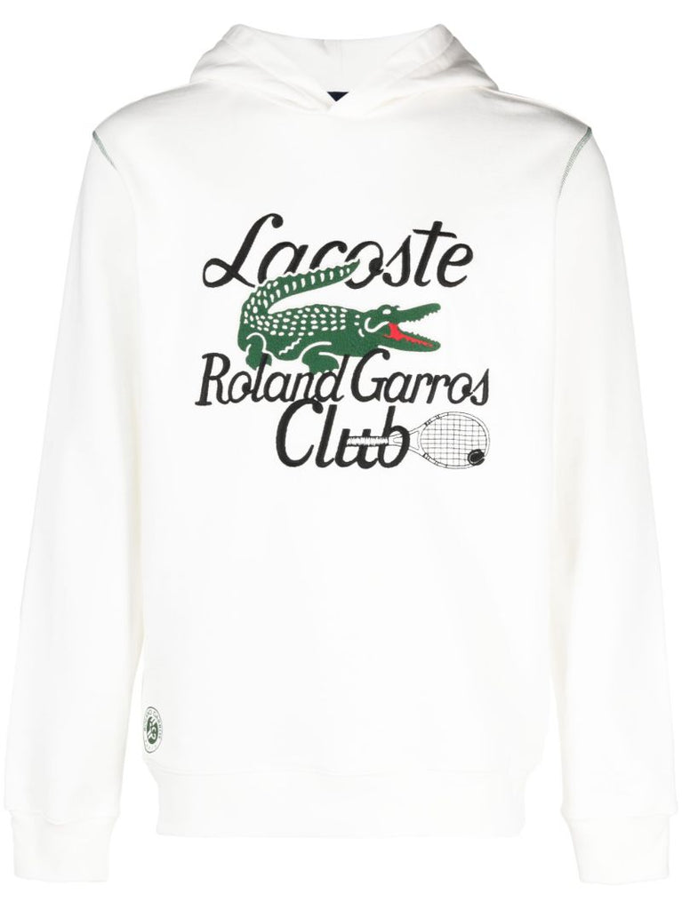 X Roland Garros White Embroidered Hoodie
