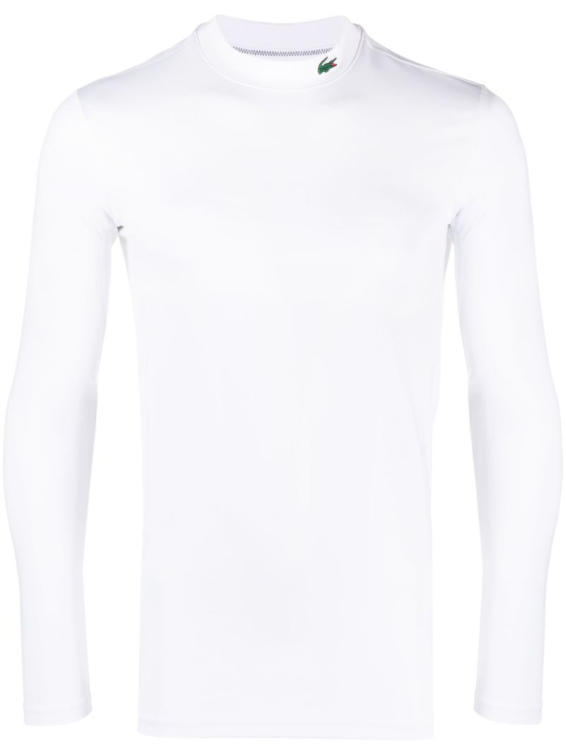 White Logo Long Sleeve Golf T-shirt