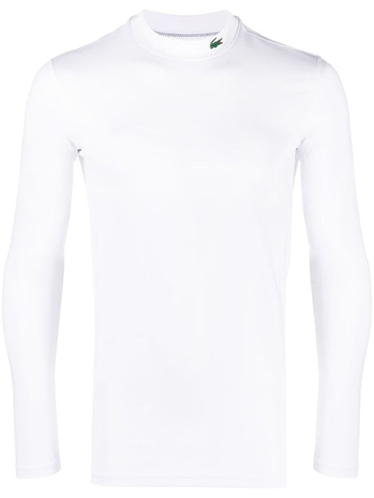 White Logo Long Sleeve Golf T-shirt