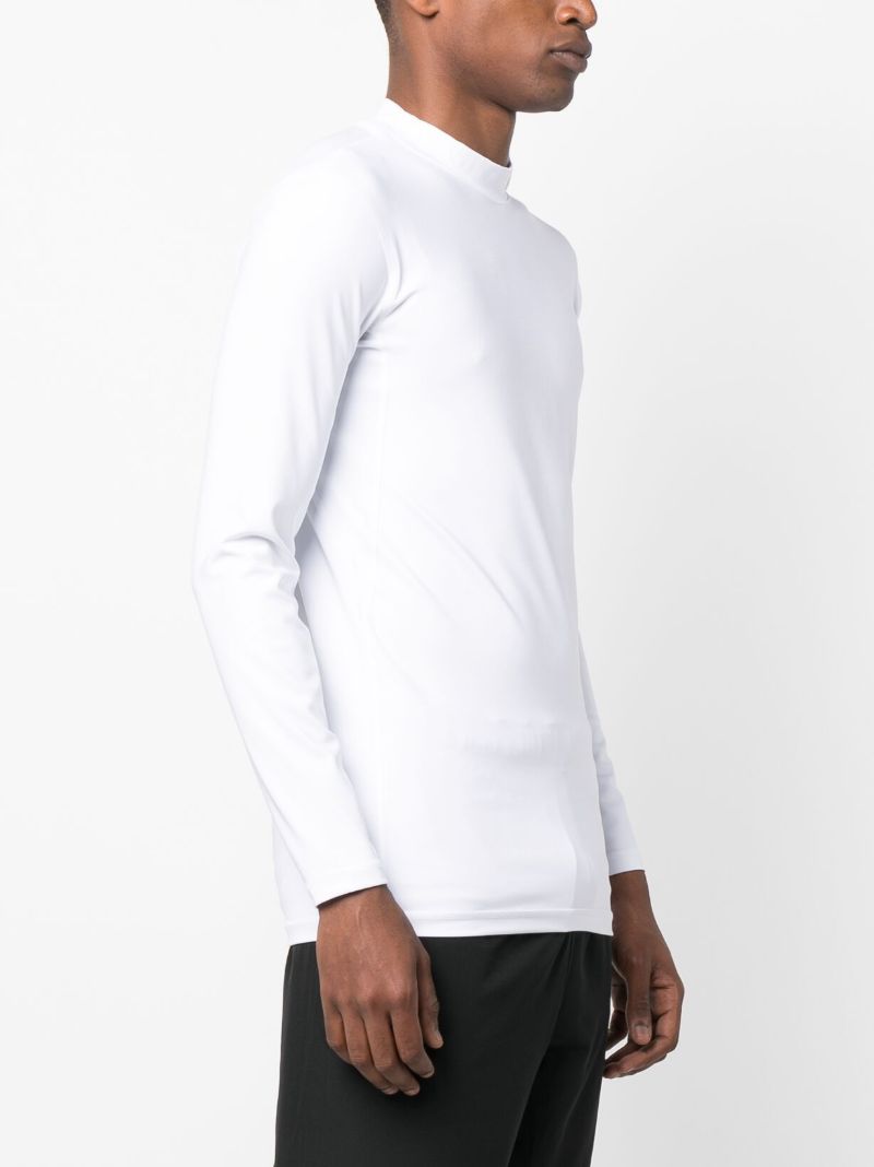 White Logo Long Sleeve Golf T-shirt