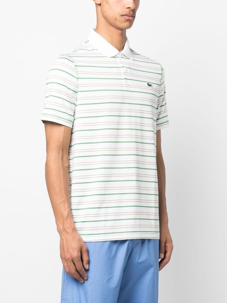 White Striped Logo Polo Shirt