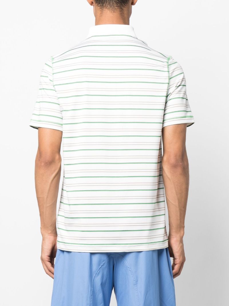 White Striped Logo Polo Shirt