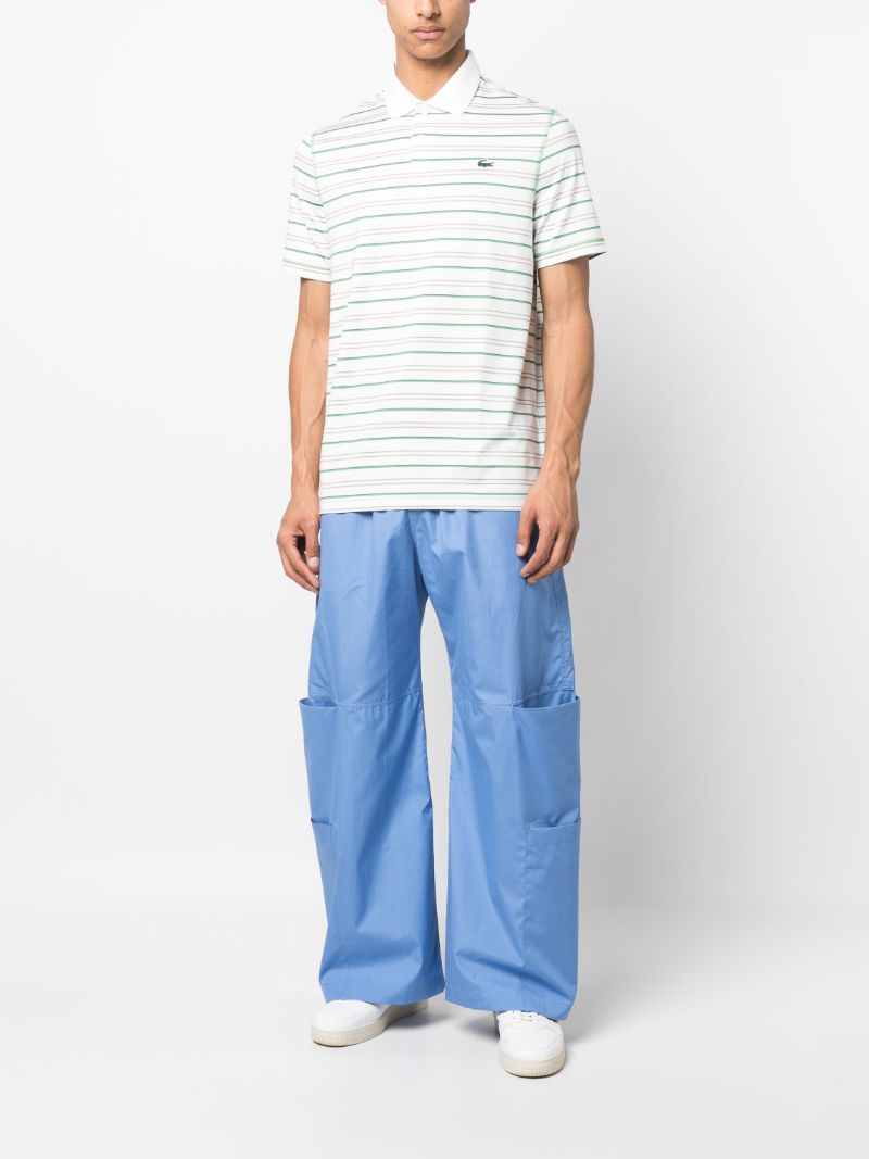 White Striped Logo Polo Shirt