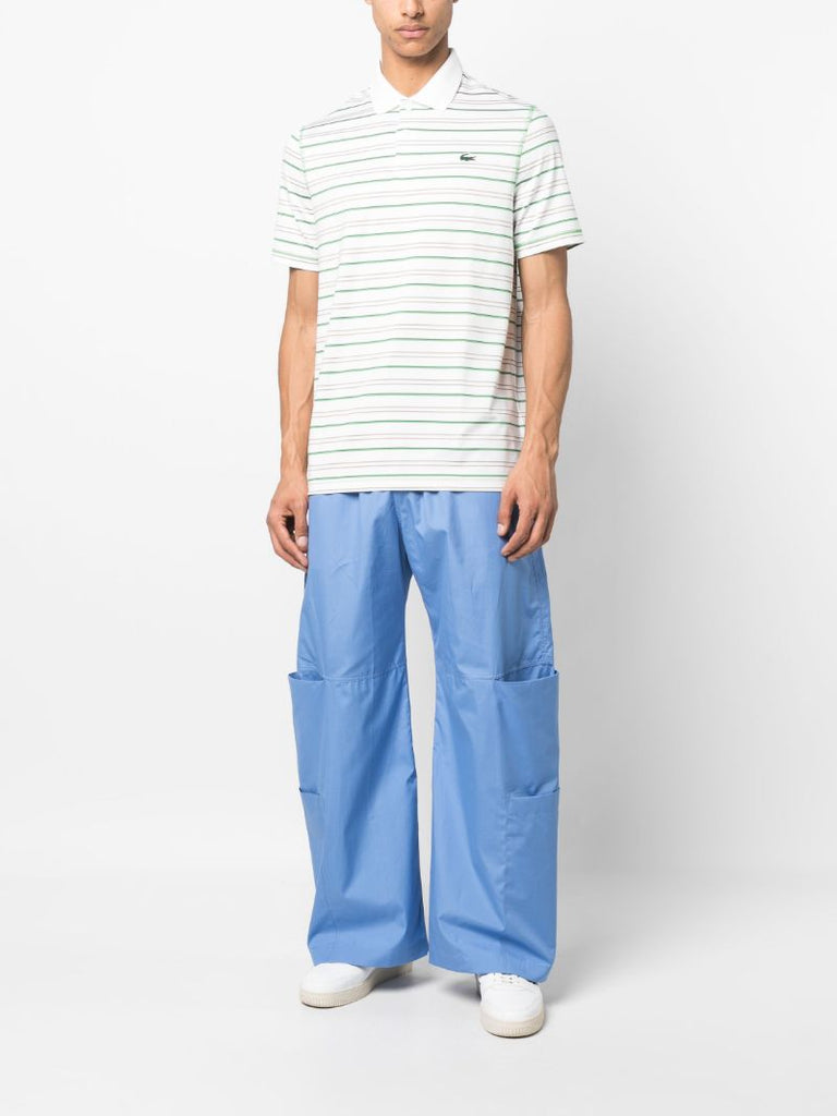 White Striped Logo Polo Shirt