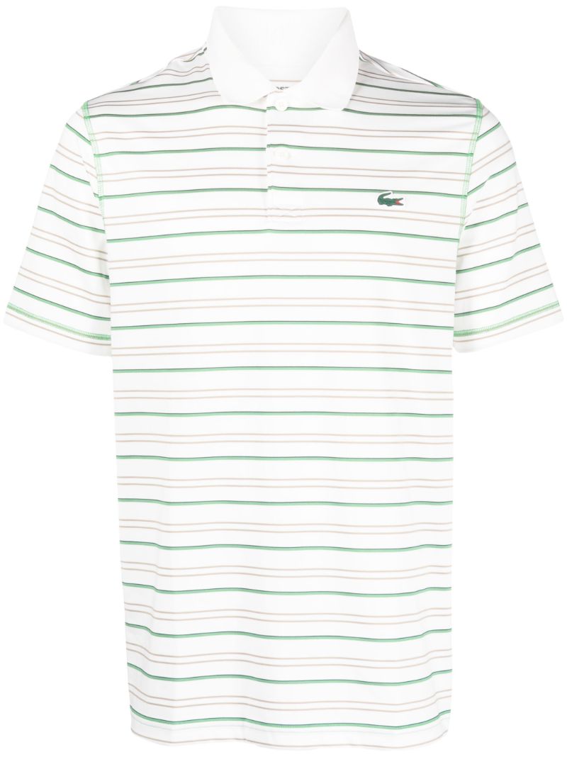 White Striped Logo Polo Shirt