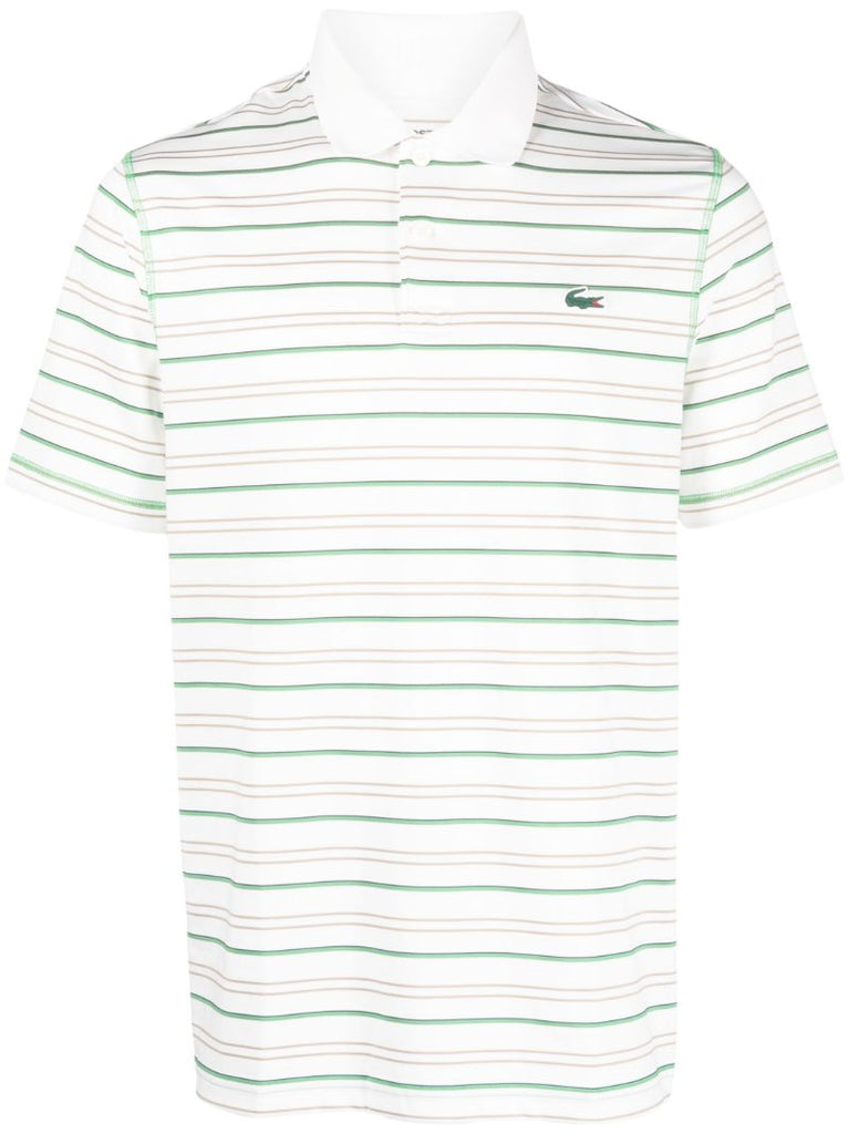White Striped Logo Polo Shirt