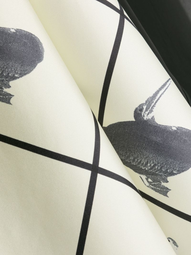 Black and White Printed Silk Scarf