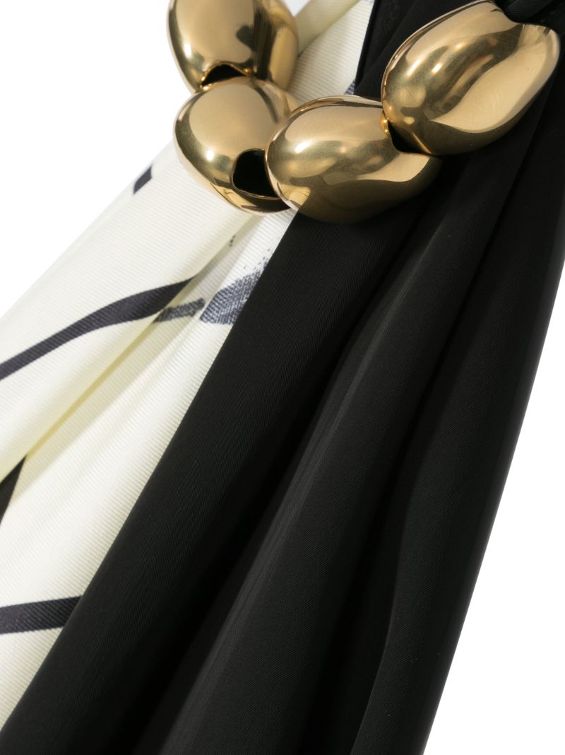 Black and White Printed Silk Scarf