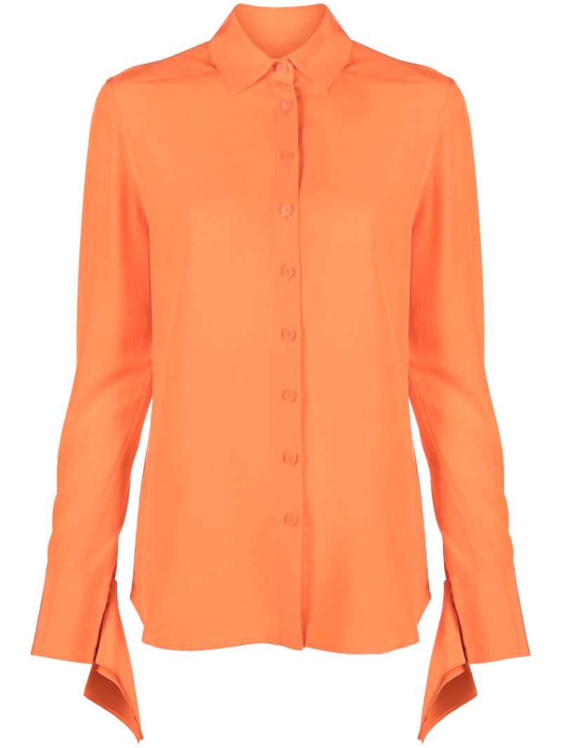Orange Button-up Silk Shirt