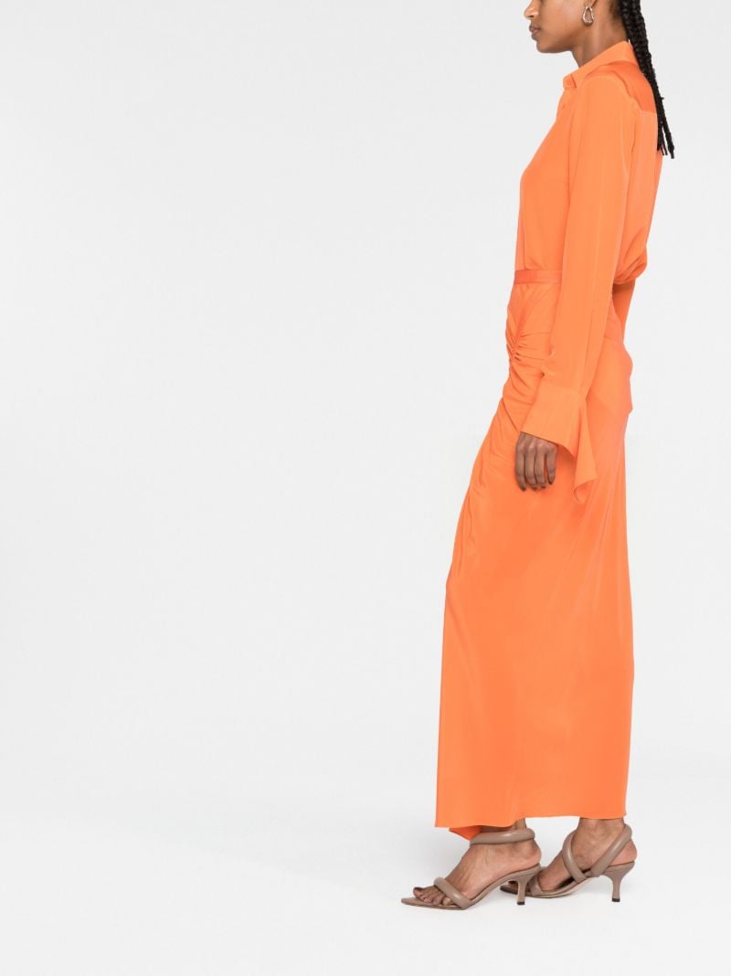 Orange Gathered Maxi Skirt
