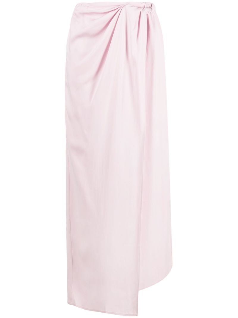 Pink Twist Wrapped Midi Skirt