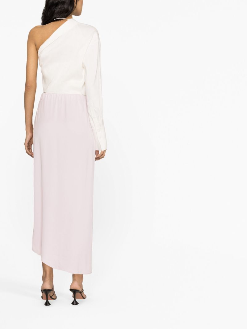 Pink Twist Wrapped Midi Skirt