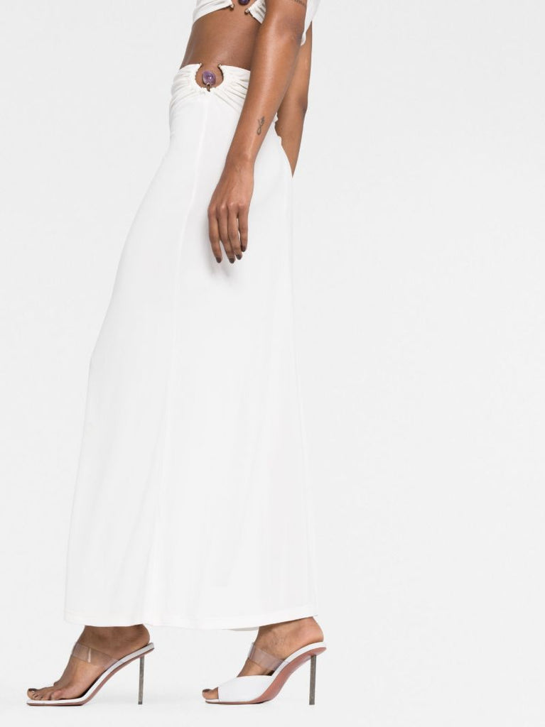 White Duality Orbit Maxi Skirt