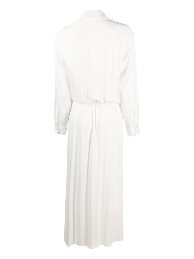 White Wrapped Maxi Shirt Dress