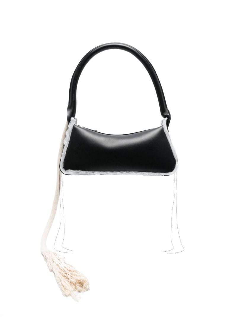 Black Savvas Leather Shoulder Bag