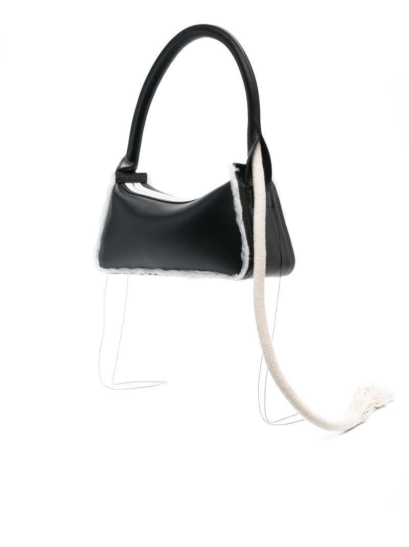 Black Savvas Leather Shoulder Bag
