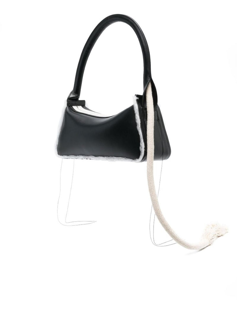 Black Savvas Leather Shoulder Bag