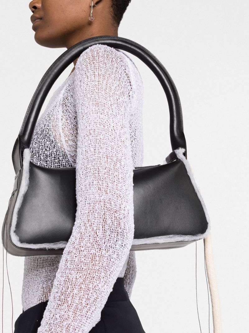 Black Savvas Leather Shoulder Bag
