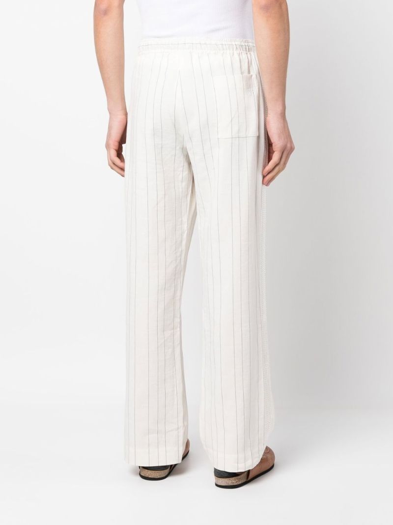 Neutral Pinstripe Drawstring Trousers