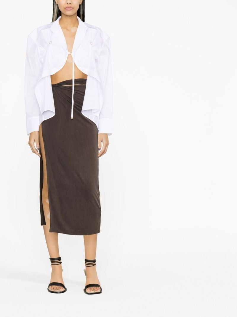 White La Chemise Amaro Cropped Shirt