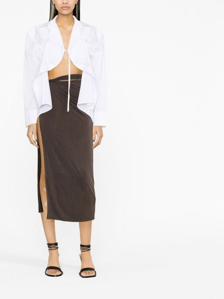 White La Chemise Amaro Cropped Shirt