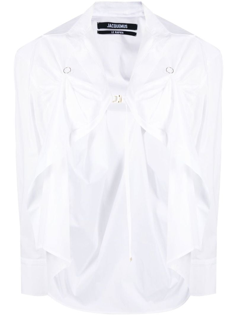 White La Chemise Amaro Cropped Shirt