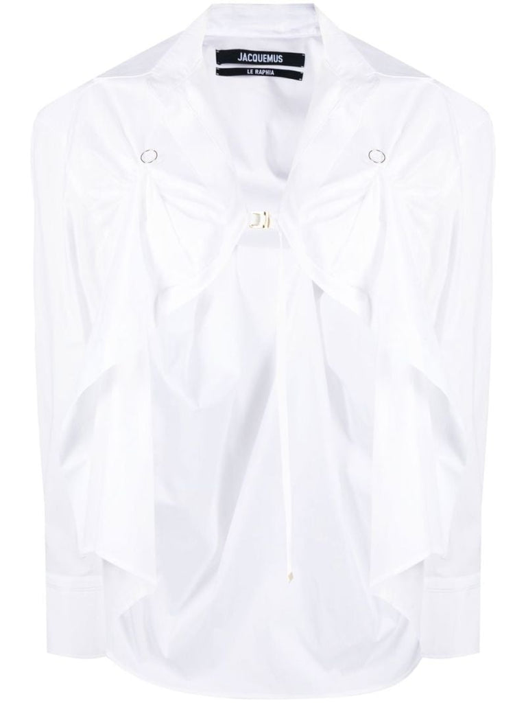 White La Chemise Amaro Cropped Shirt