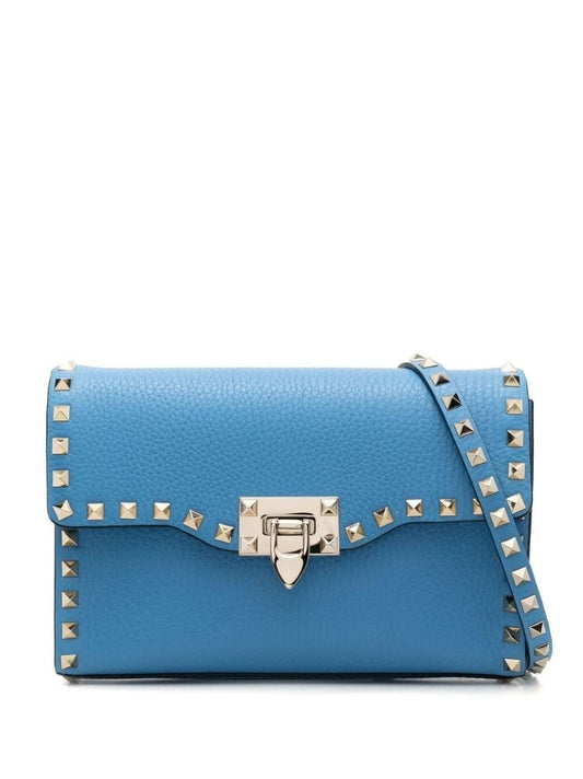 Blue Small Rockstud Shoulder Bag