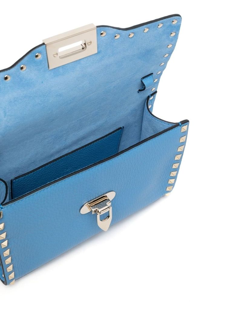 Blue Small Rockstud Shoulder Bag