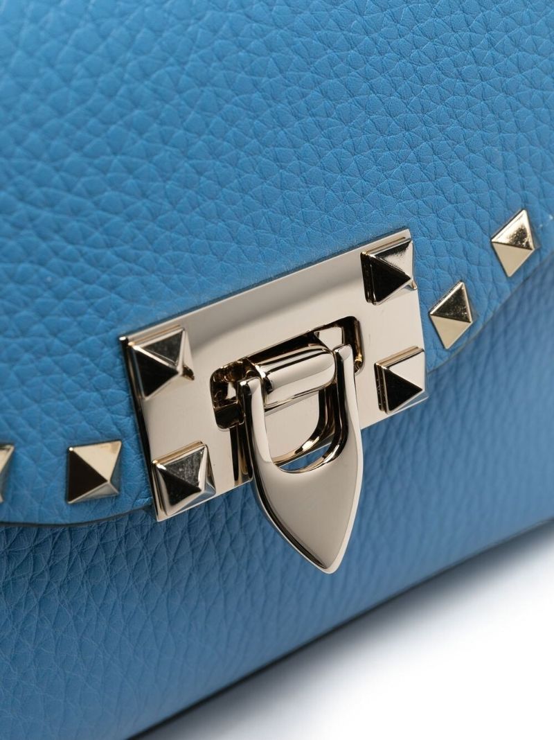 Blue Small Rockstud Shoulder Bag