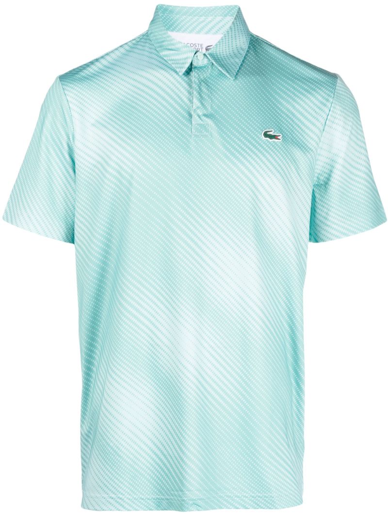 Green Abstract Print Polo Shirt