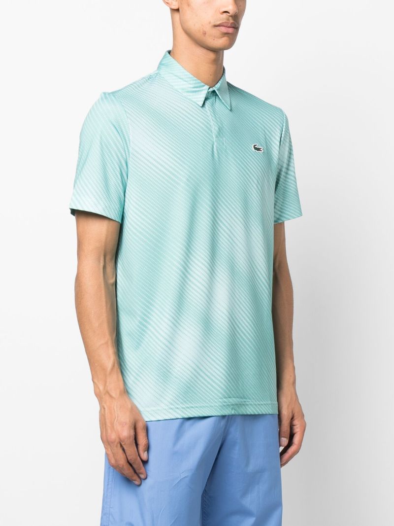 Green Abstract Print Polo Shirt