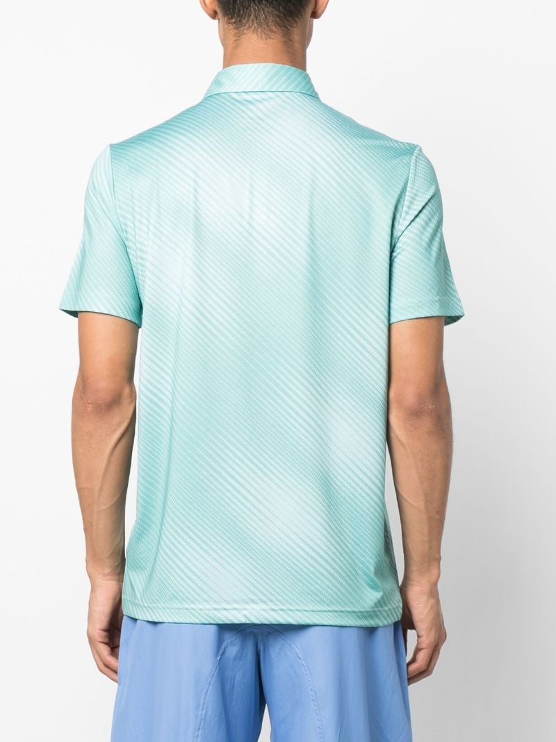 Green Abstract Print Polo Shirt