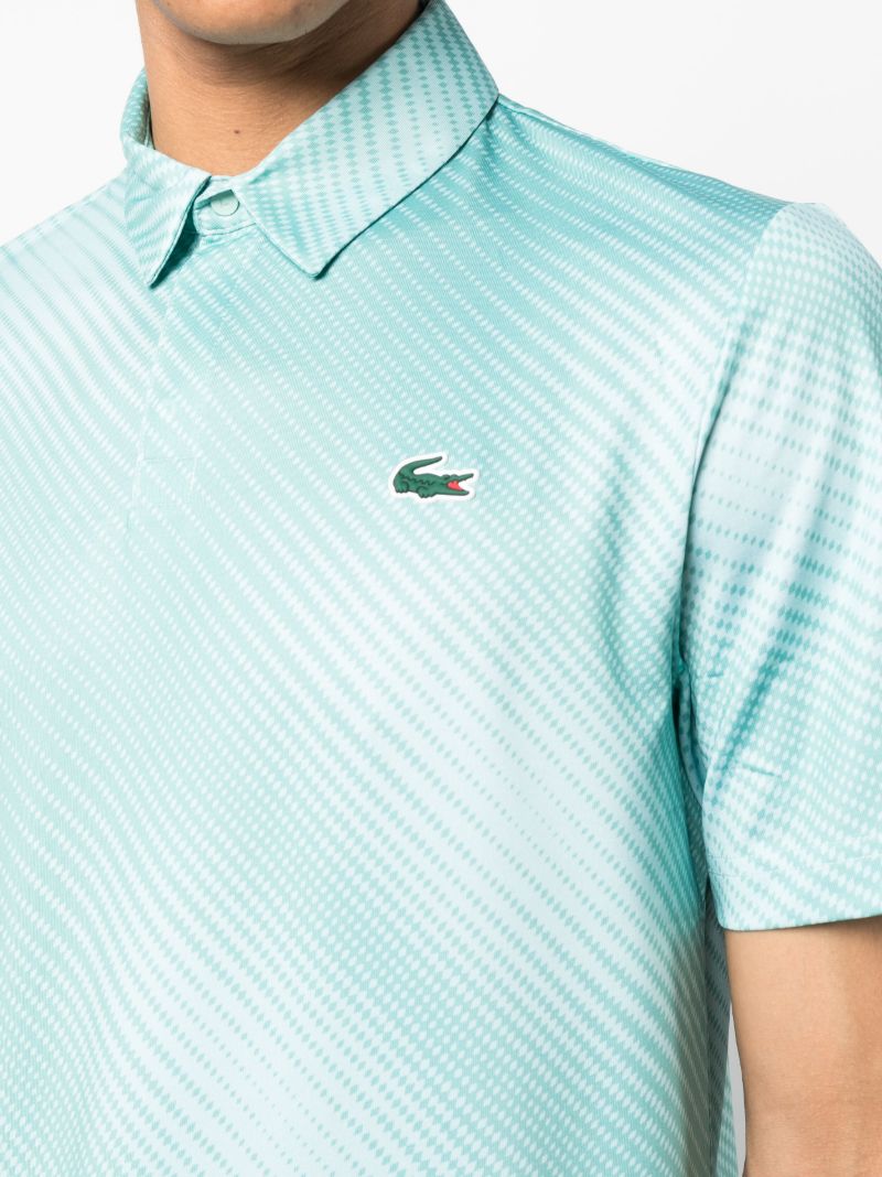 Green Abstract Print Polo Shirt
