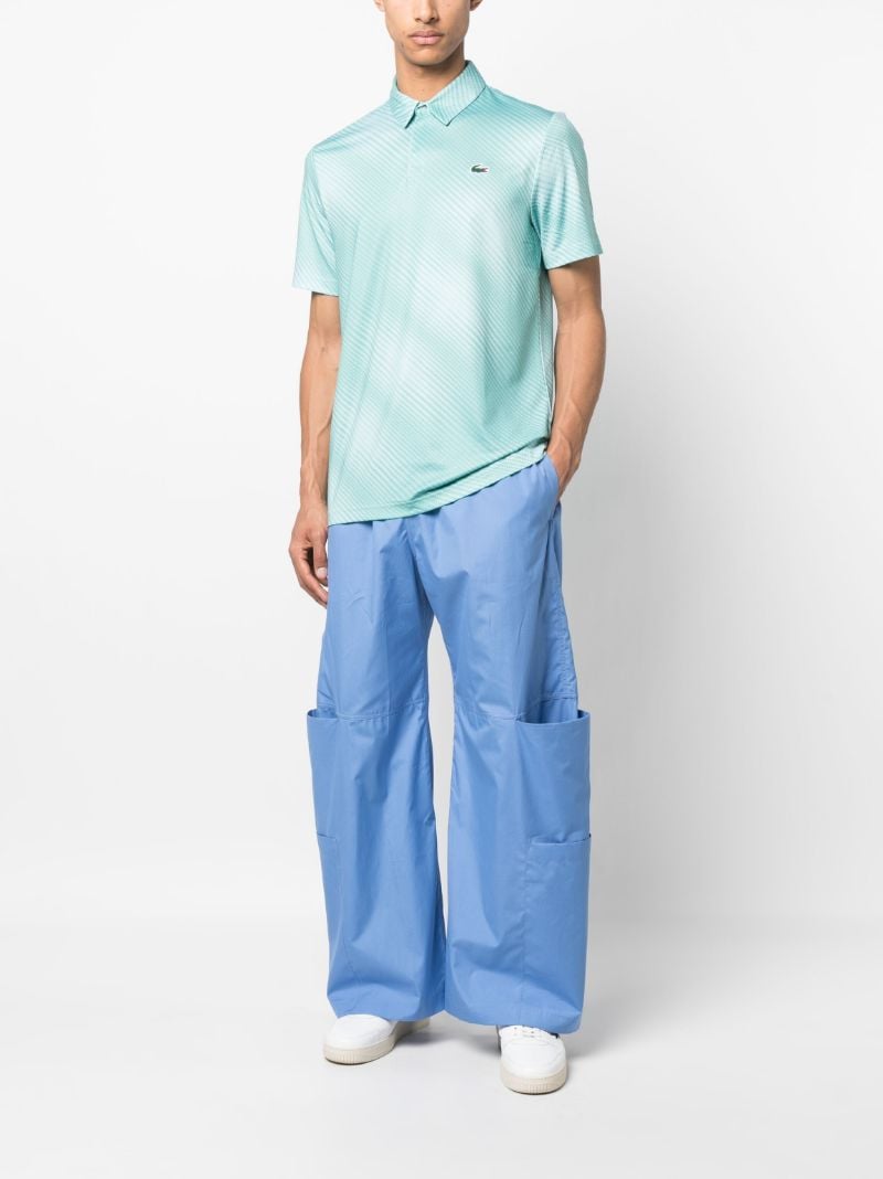 Green Abstract Print Polo Shirt