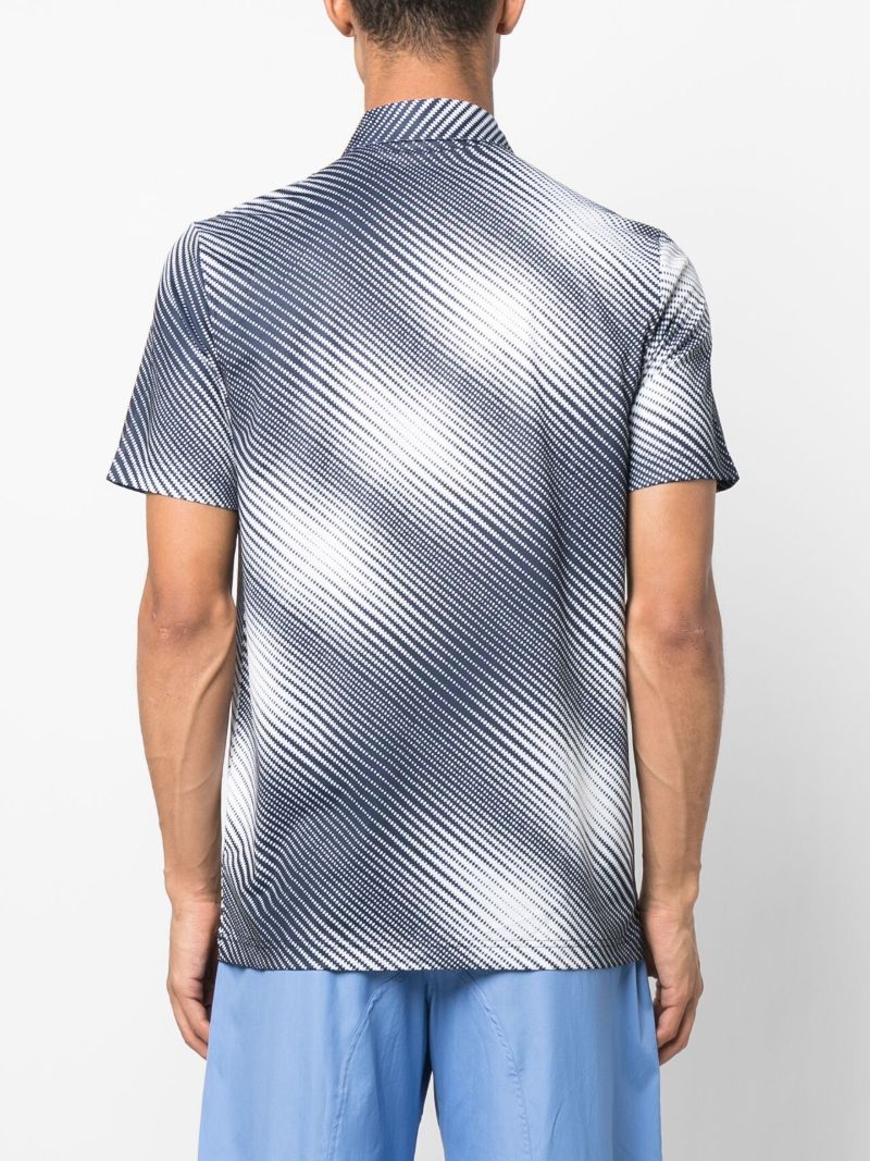 Blue Abstract Print Polo Shirt