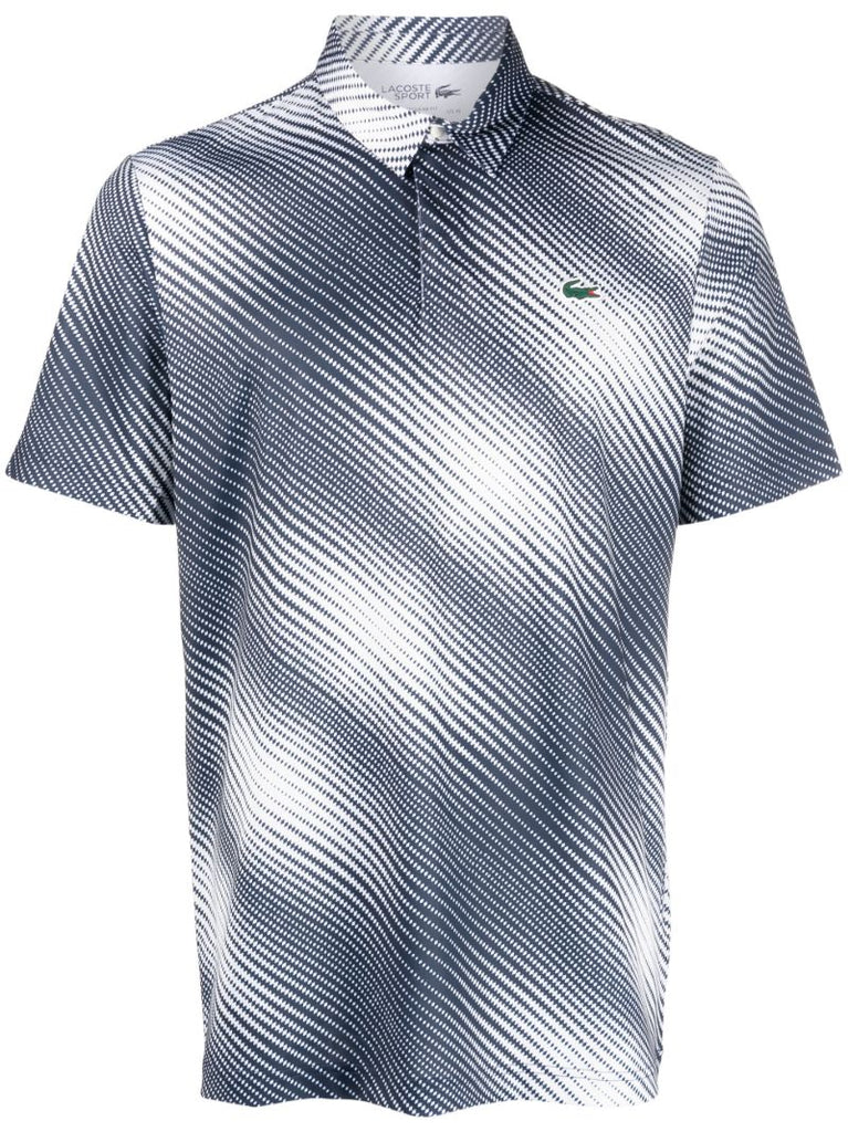 Blue Abstract Print Polo Shirt