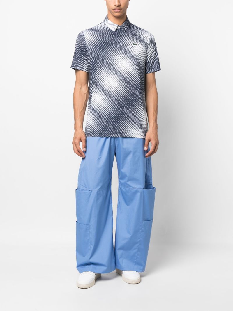 Blue Abstract Print Polo Shirt